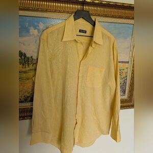 Blu Del Golfo Yellow Italian Linen Shirt